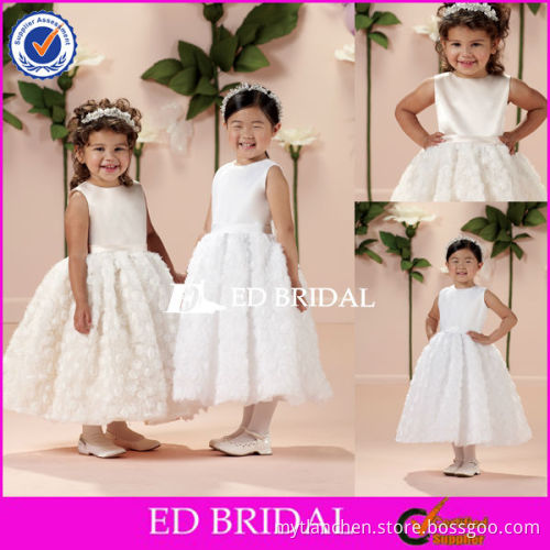 XL286 Cap Sleeve beautiful Tea Length Ball Gown Girls Puffy Dresses For Kids